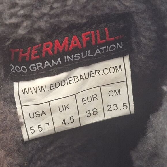 Eddie Bauer Red & Black Plaid Sherpa Lined Thermal Camp Boot Mid Calf Quilted 7 - Picture 6 of 16